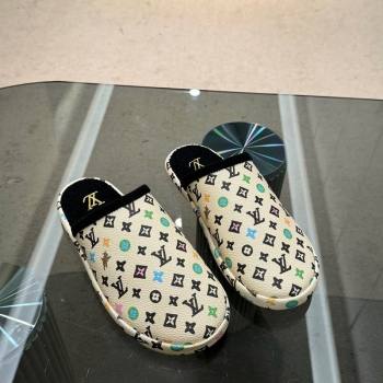 Louis Vuitton LV Palace Slipper Flats in Monogram-printed Leather White 2024 (MD-240608035)