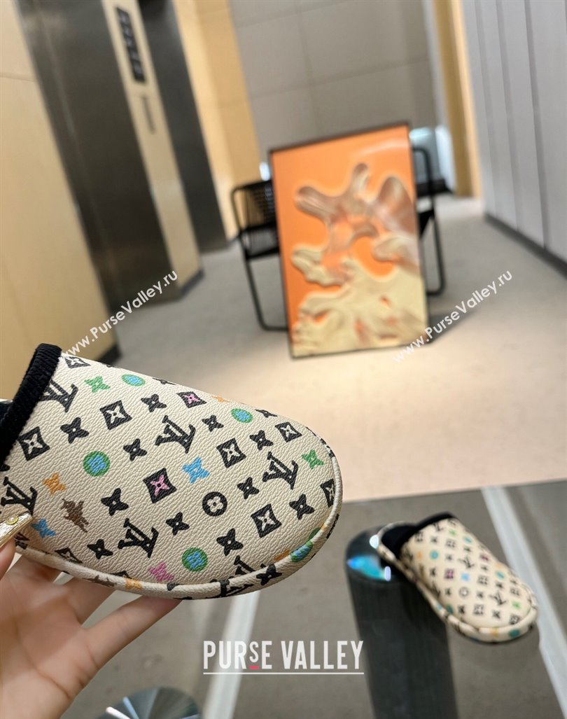 Louis Vuitton LV Palace Slipper Flats in Monogram-printed Leather White 2024 (MD-240608035)