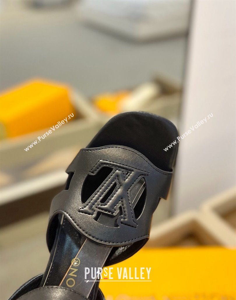 Louis Vuitton LV Isola Heel Sandals 5cm in Calf Leather Black 2024 1ACIPS (MD-240606123)