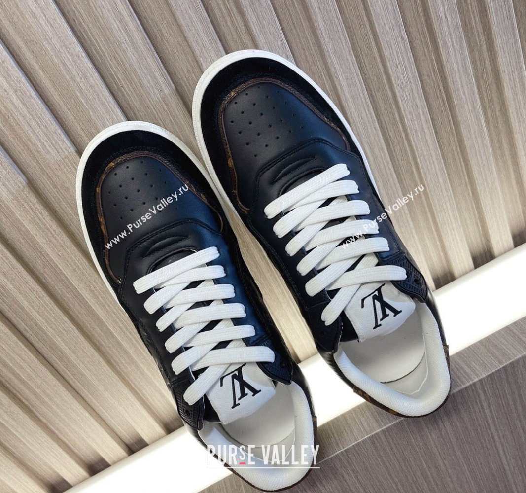 Louis Vuitton LV Stadium Sneakers in Monogram Leather and Suede Black 2024 0608 (MD-240608043)