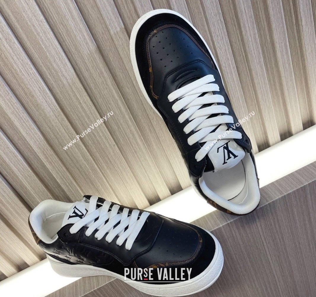 Louis Vuitton LV Stadium Sneakers in Monogram Leather and Suede Black 2024 0608 (MD-240608043)