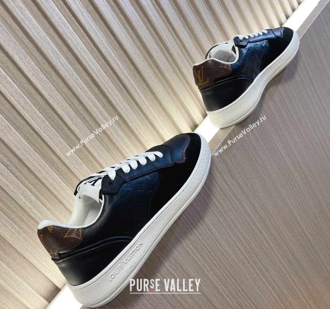 Louis Vuitton LV Stadium Sneakers in Monogram Leather and Suede Black 2024 0608 (MD-240608043)