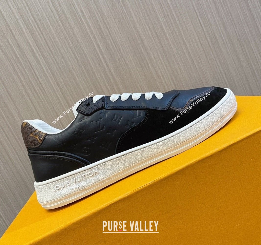 Louis Vuitton LV Stadium Sneakers in Monogram Leather and Suede Black 2024 0608 (MD-240608043)