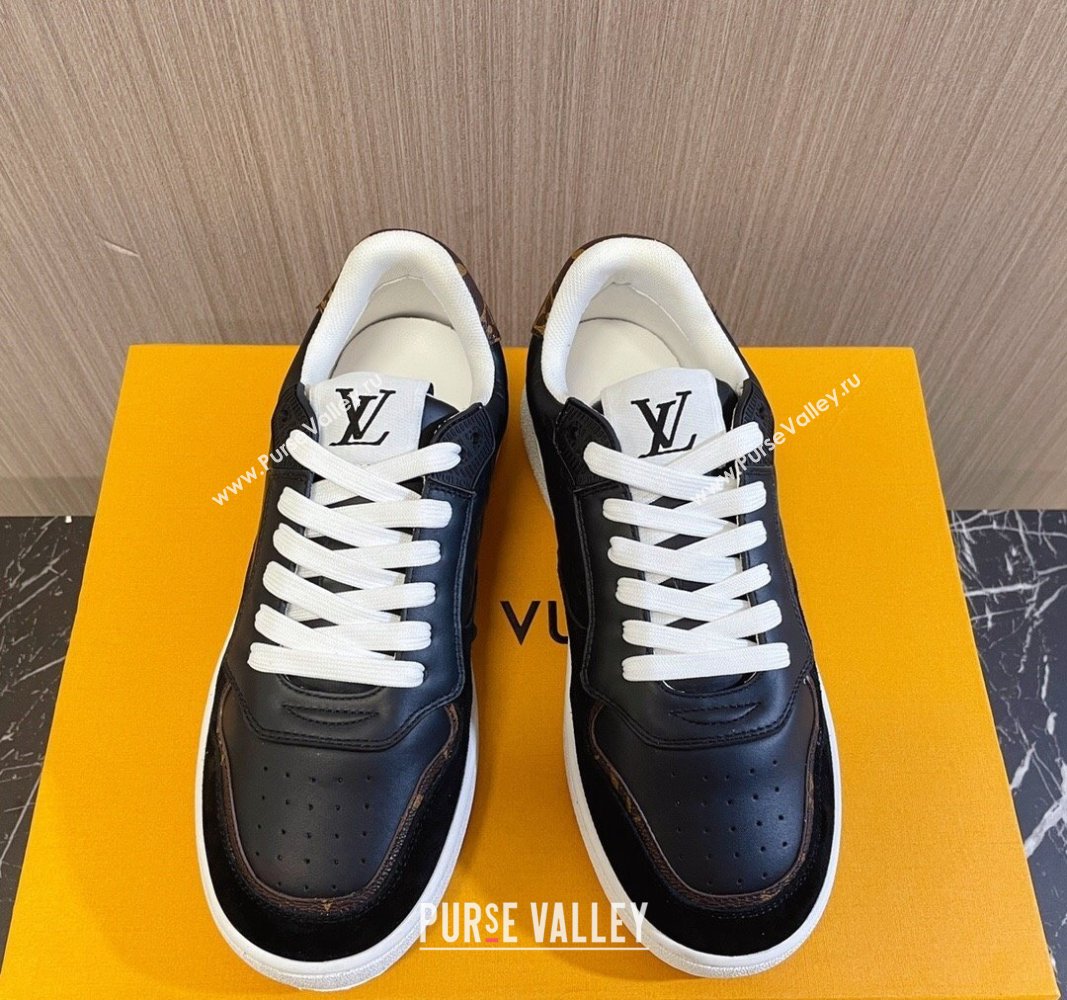 Louis Vuitton LV Stadium Sneakers in Monogram Leather and Suede Black 2024 0608 (MD-240608043)