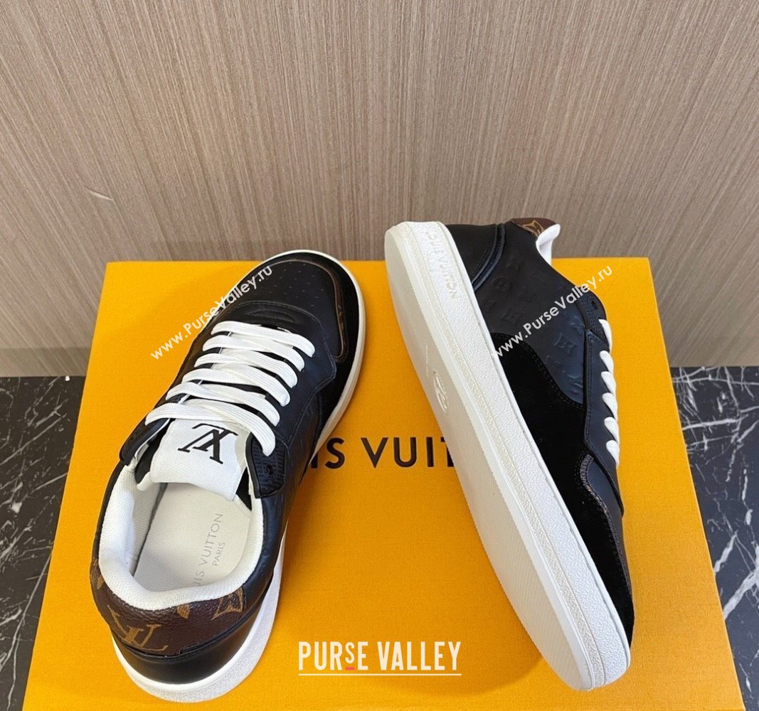 Louis Vuitton LV Stadium Sneakers in Monogram Leather and Suede Black 2024 0608 (MD-240608043)