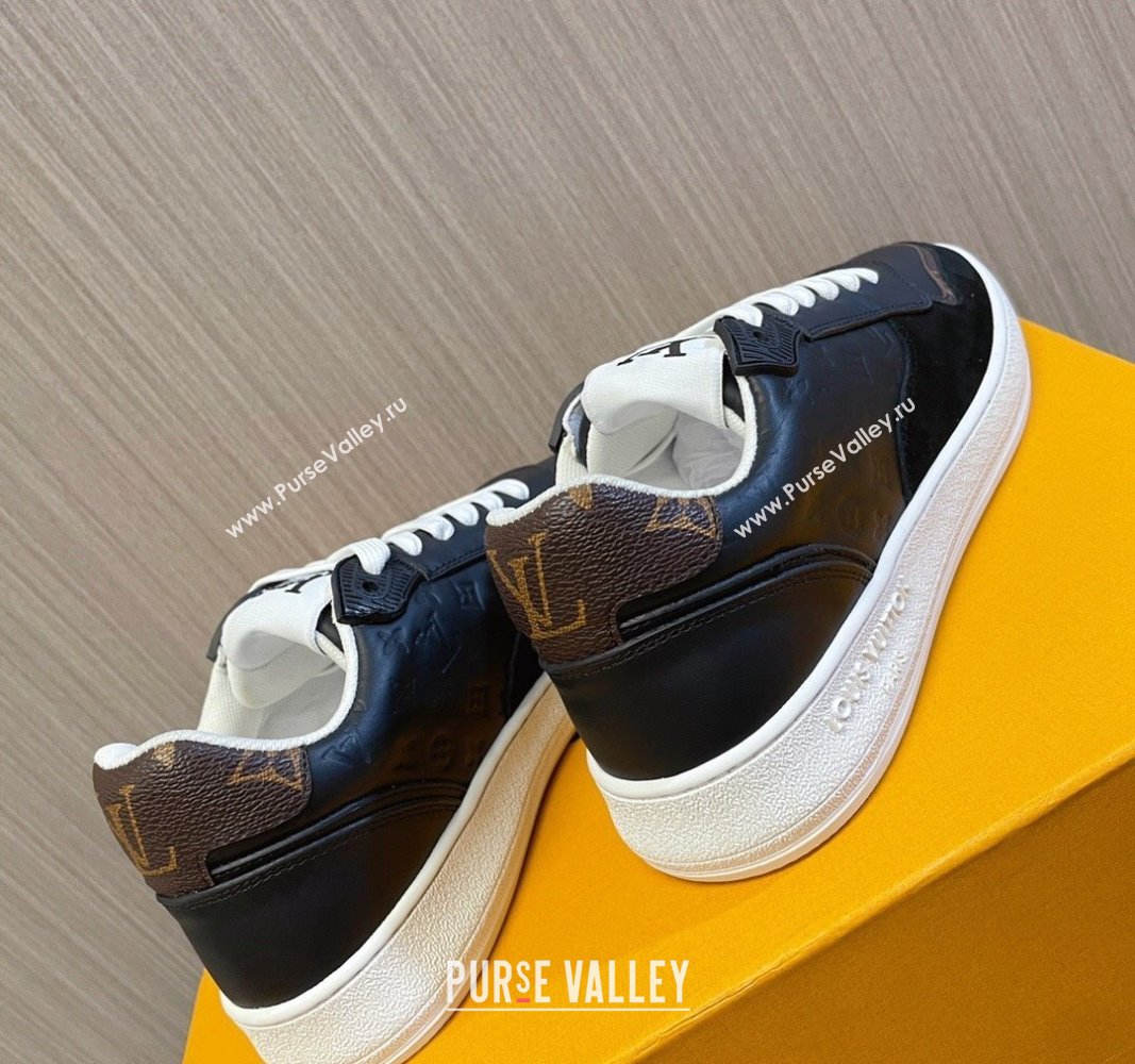 Louis Vuitton LV Stadium Sneakers in Monogram Leather and Suede Black 2024 0608 (MD-240608043)