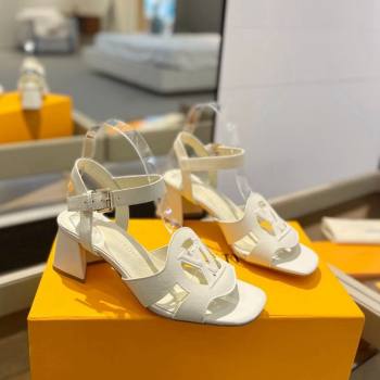 Louis Vuitton LV Isola Heel Sandals 5cm in Calf Leather White 2024 1ACIPS (MD-240606124)