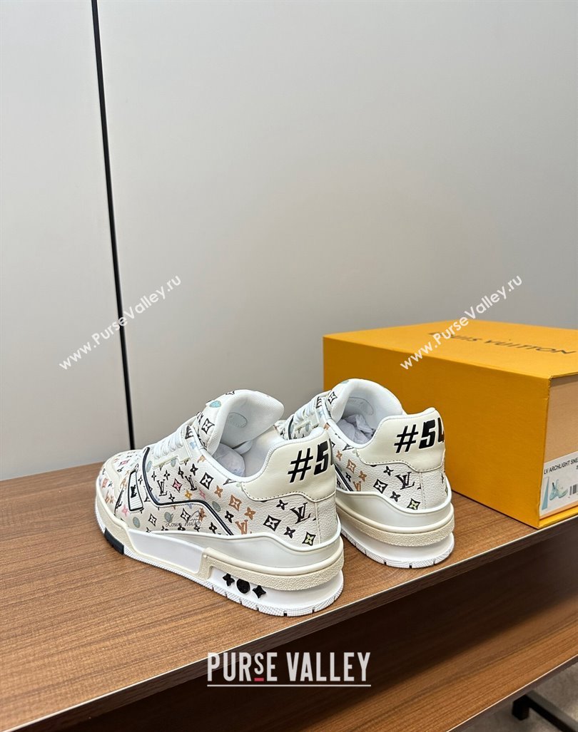 Louis Vuitton LV Trainer Sneakers Monogram-printed Leather White 2024 0611 (MD-240611001)