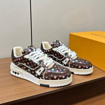 Louis Vuitton LV Trainer Sneakers Monogram-printed Leather Brown 2024 0611 (MD-240611002)