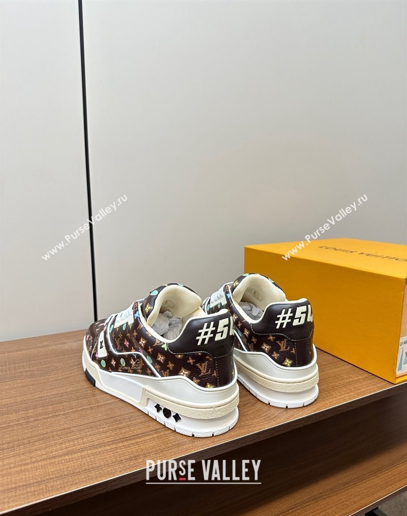 Louis Vuitton LV Trainer Sneakers Monogram-printed Leather Brown 2024 0611 (MD-240611002)