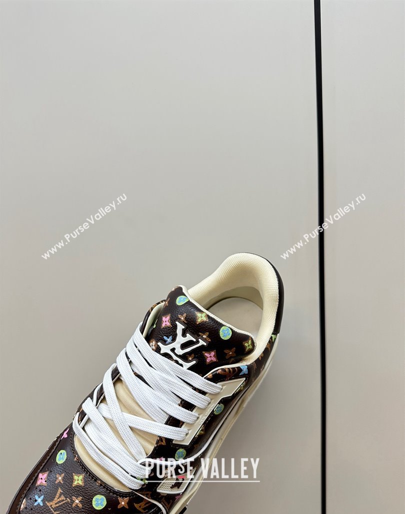 Louis Vuitton LV Trainer Sneakers Monogram-printed Leather Brown 2024 0611 (MD-240611002)