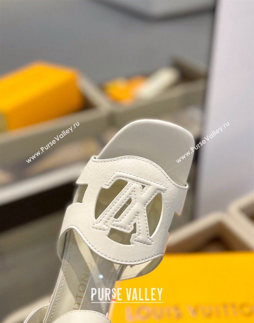 Louis Vuitton LV Isola Heel Sandals 5cm in Calf Leather White 2024 1ACIPS (MD-240606124)