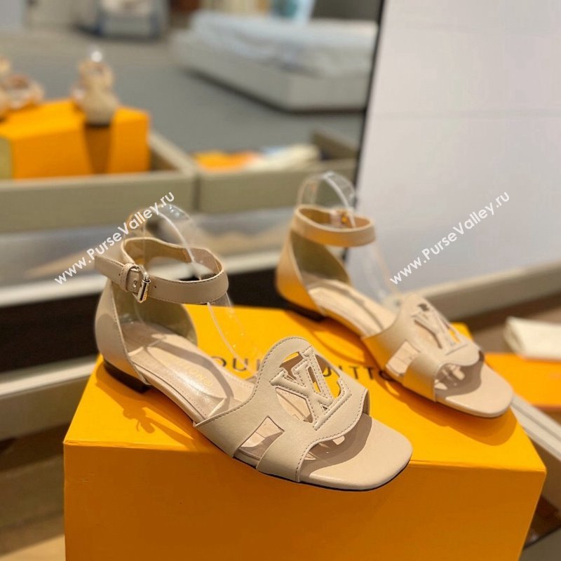 Louis Vuitton LV Isola Flat Sandals in Calf Leather Nude 2024 1ACJMP (MD-240606125)