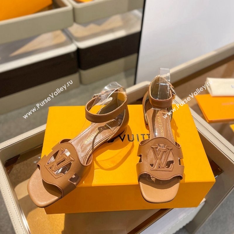 Louis Vuitton LV Isola Flat Sandals in Calf Leather Brown 2024 1ACJMP (MD-240606126)