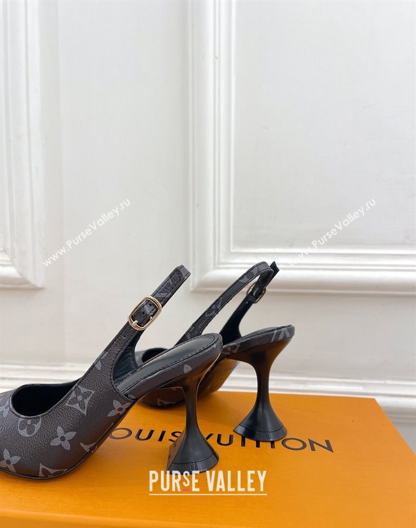 Louis Vuitton Monogram Canvas Slingback Pump 8.5cm Black 2024 0611 (MD-240611014)