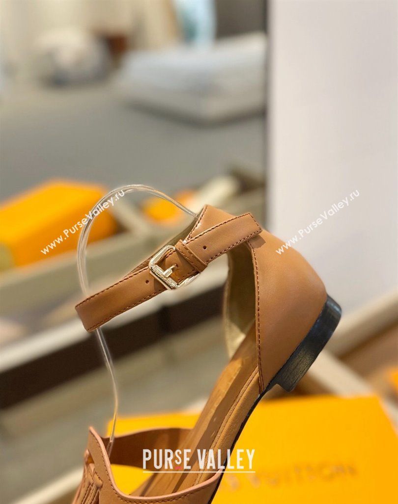 Louis Vuitton LV Isola Flat Sandals in Calf Leather Brown 2024 1ACJMP (MD-240606126)