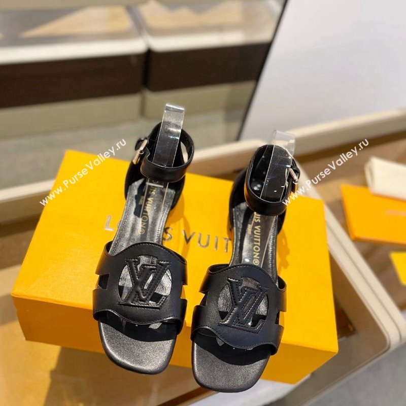 Louis Vuitton LV Isola Flat Sandals in Calf Leather Black 2024 1ACJMP (MD-240606127)