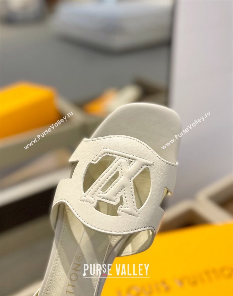 Louis Vuitton LV Isola Flat Sandals in Calf Leather White 2024 1ACJMP (MD-240606128)