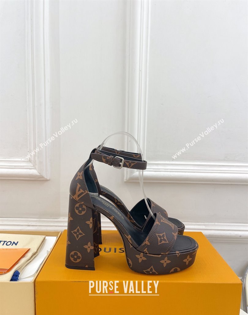 Louis Vuitton Fame Heel Platform Sandal 12cm in Monogram Canvas 2024 0606 (MD-240606137)