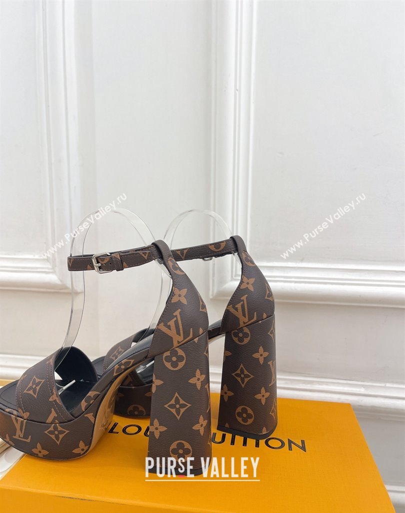 Louis Vuitton Fame Heel Platform Sandal 12cm in Monogram Canvas 2024 0606 (MD-240606137)