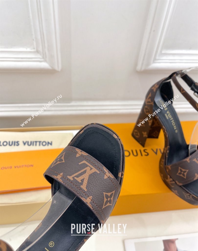 Louis Vuitton Fame Heel Platform Sandal 12cm in Monogram Canvas 2024 0606 (MD-240606137)