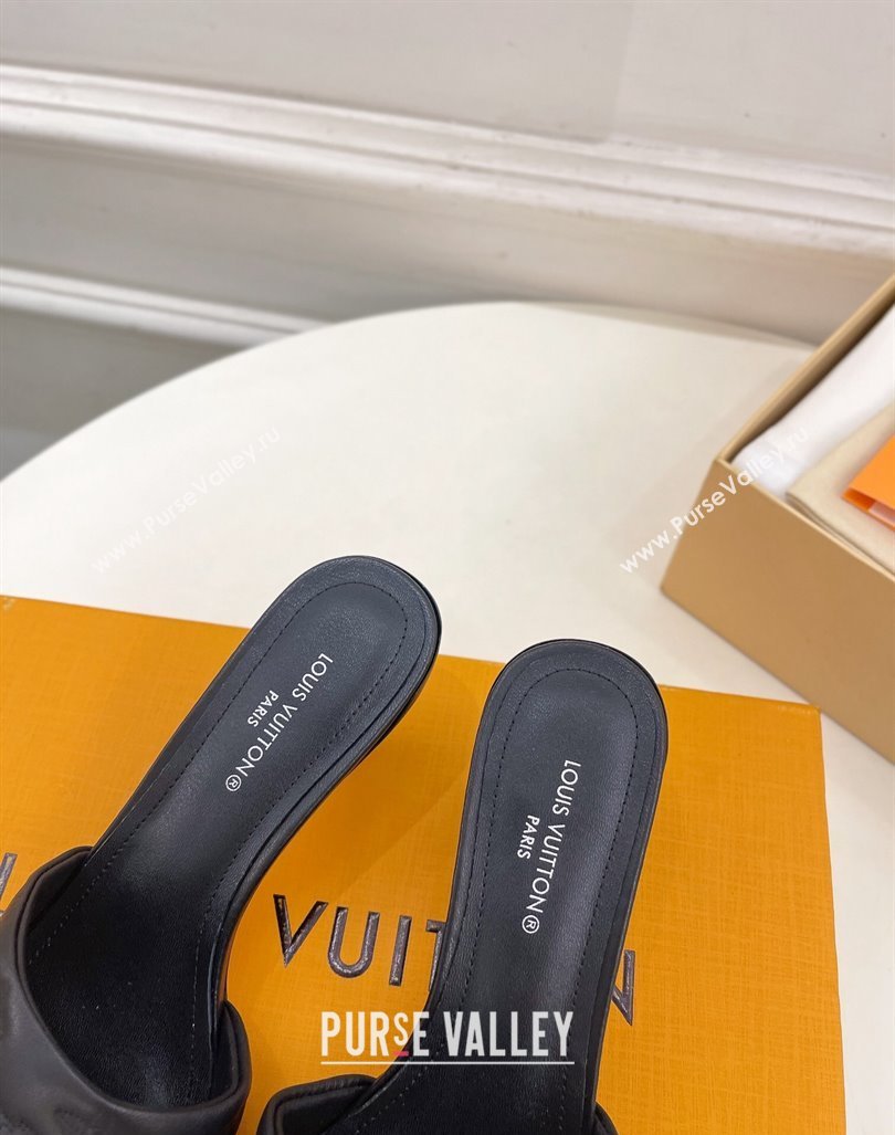 Louis Vuitton Neo Revival Heel Slide Sandals 5cm in Monogram Leather Black 2024 0606 (MD-240606146)