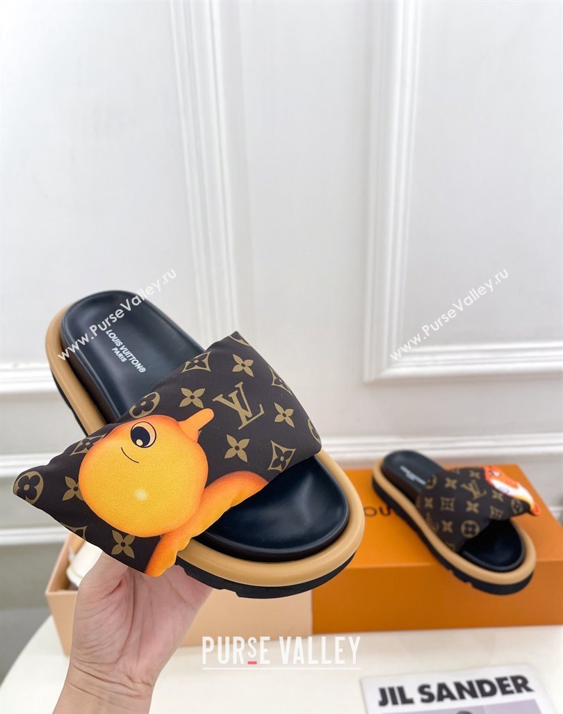 Louis Vuitton Pool Pillow Comfort Slide Sandals in Chick and Leopard Nylon 2024 (MD-240606154)