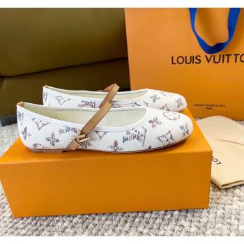 Louis Vuitton Romy Flat Ballerinas in White Monogram Tweed 2024 0606 (MD-240606158)