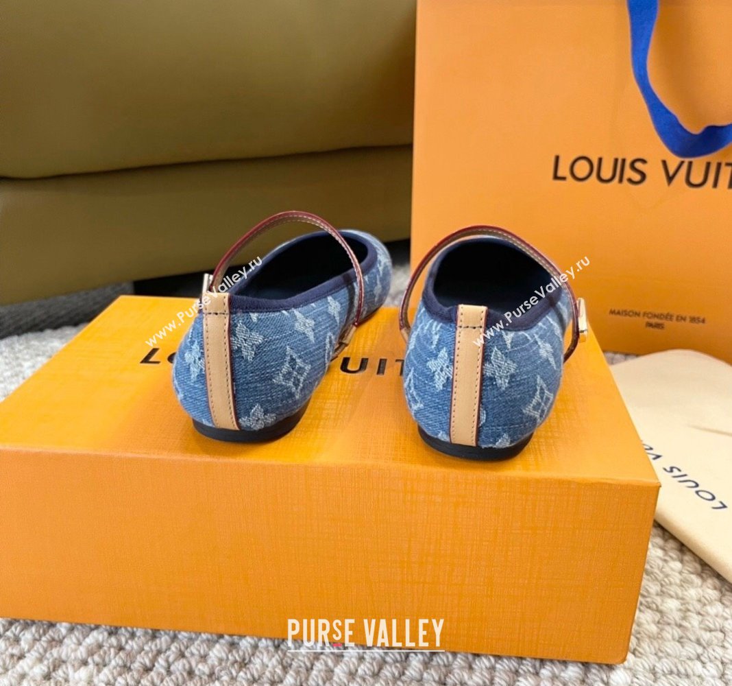 Louis Vuitton Romy Flat Ballerinas in Blue Monogram Denim 2024 0606 (MD-240606159)