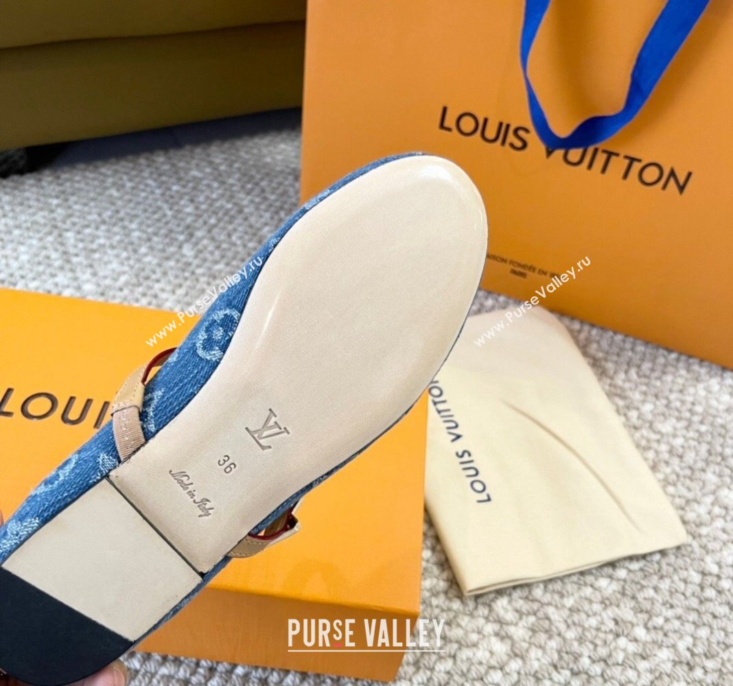 Louis Vuitton Romy Flat Ballerinas in Blue Monogram Denim 2024 0606 (MD-240606159)