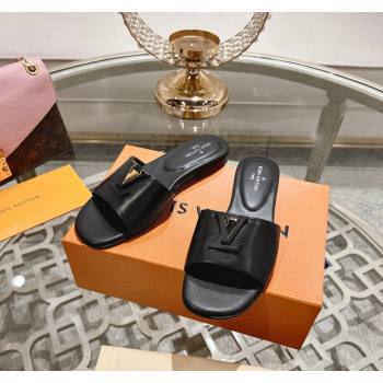 Louis Vuitton LV Capri Flat Slide Sandals in Calf Leather Black 2024 0606 (MD-240606114)