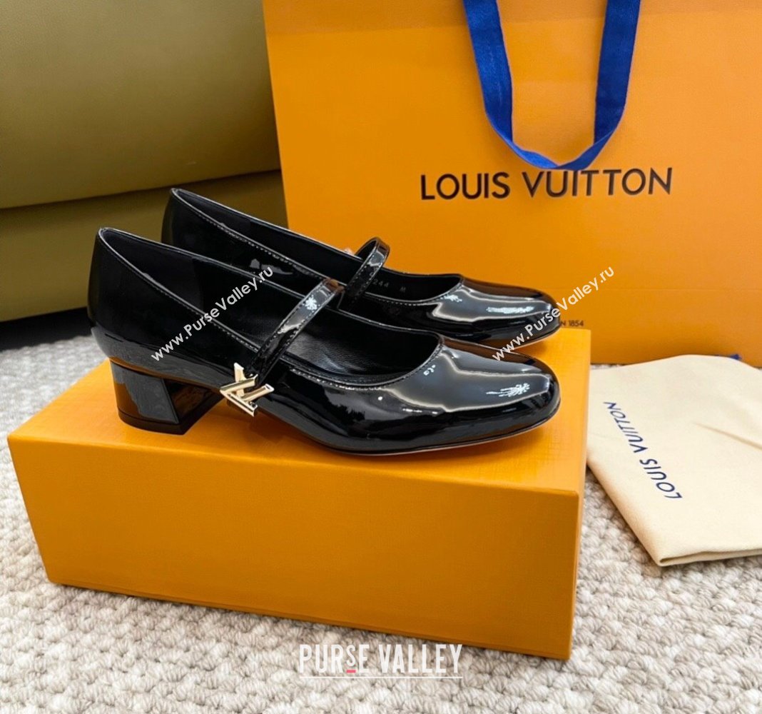 Louis Vuitton Romy Pumps 3.5cm in Patent Leather Black 2024 060602 (MD-240606167)