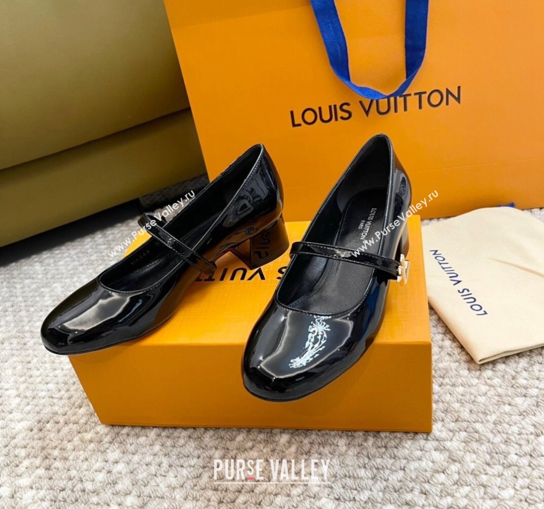 Louis Vuitton Romy Pumps 3.5cm in Patent Leather Black 2024 060602 (MD-240606167)