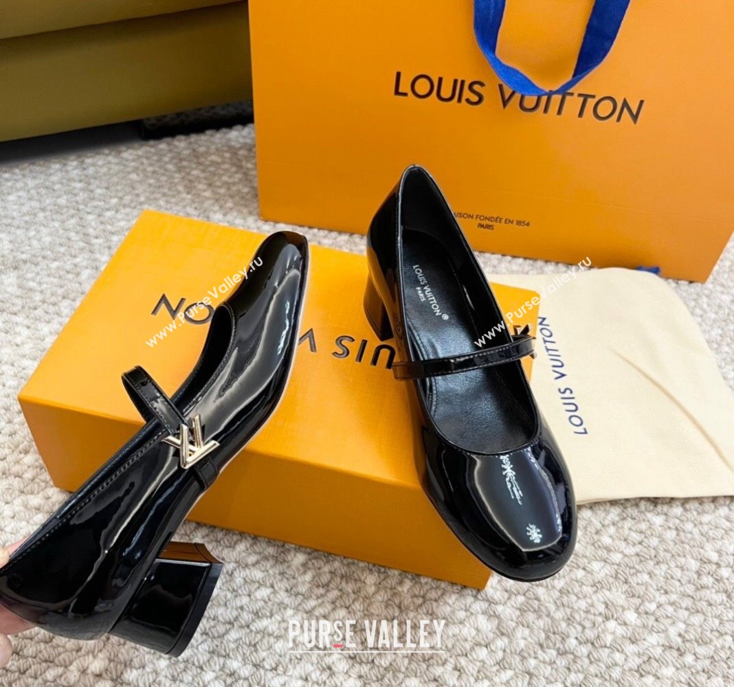 Louis Vuitton Romy Pumps 3.5cm in Patent Leather Black 2024 060602 (MD-240606167)