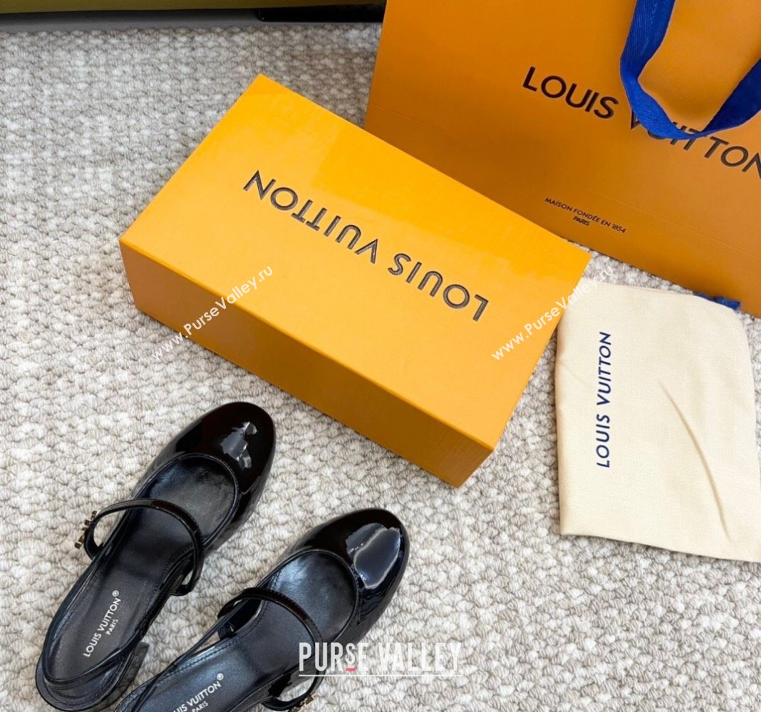 Louis Vuitton Romy Slingback Pumps 3.5cm in Patent Leather Black 2024 0606 (MD-240606168)