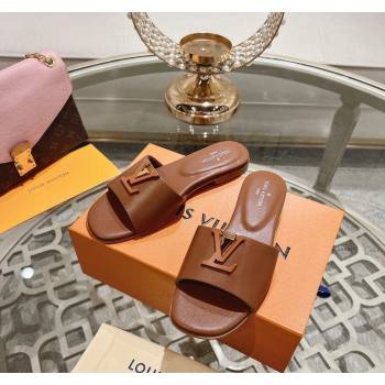 Louis Vuitton LV Capri Flat Slide Sandals in Calf Leather Brown 2024 0606 (MD-240606115)