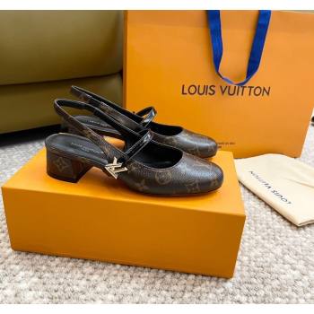 Louis Vuitton Romy Slingback Pumps 3.5cm in Monogram Canvas 2024 0606 (MD-240606174)