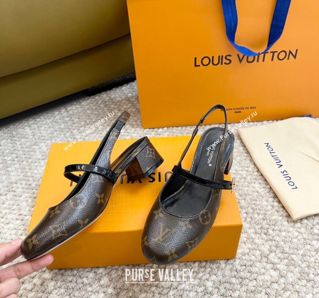 Louis Vuitton Romy Slingback Pumps 3.5cm in Monogram Canvas 2024 0606 (MD-240606174)