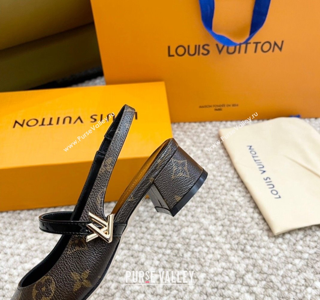 Louis Vuitton Romy Slingback Pumps 3.5cm in Monogram Canvas 2024 0606 (MD-240606174)