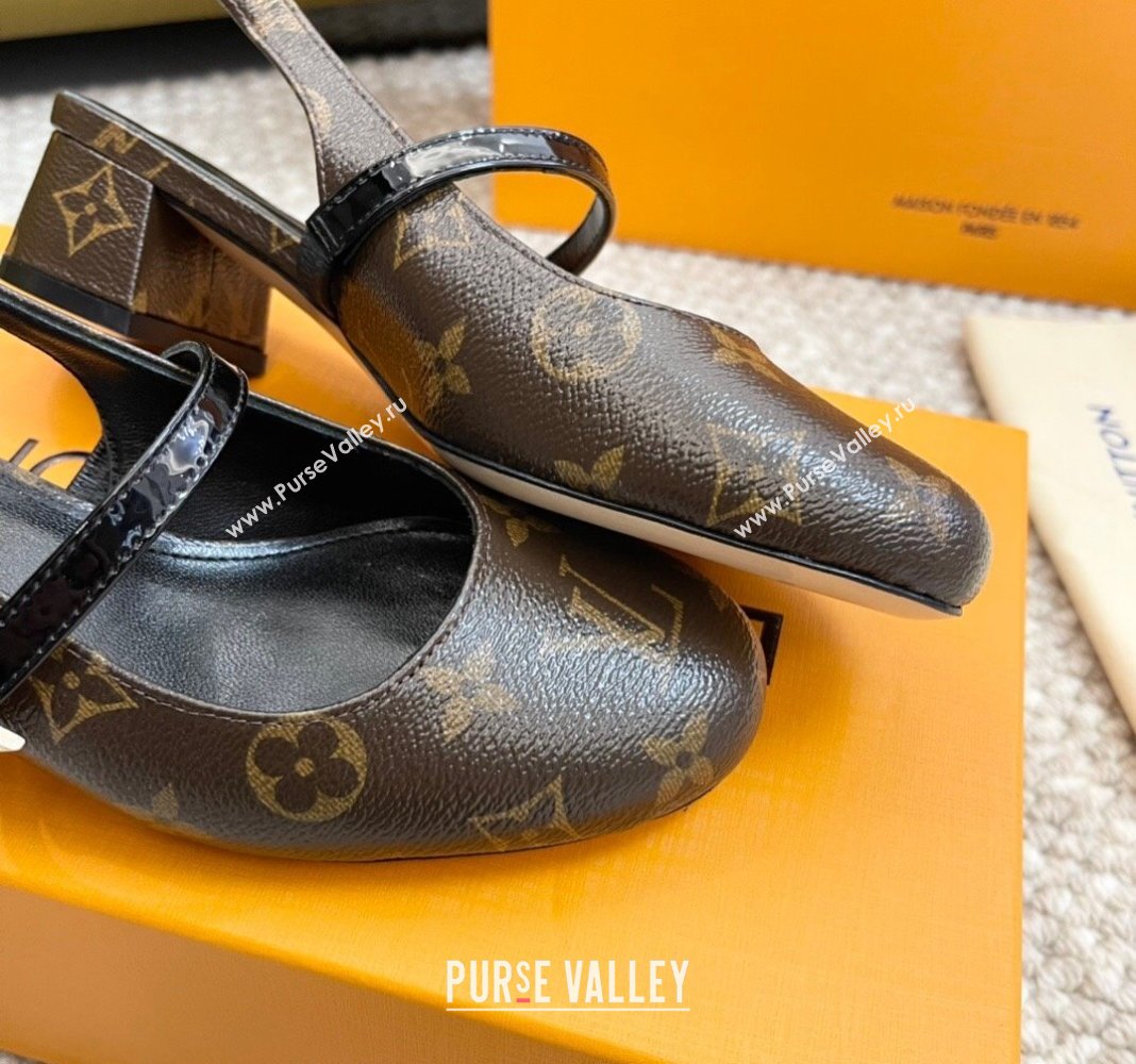 Louis Vuitton Romy Slingback Pumps 3.5cm in Monogram Canvas 2024 0606 (MD-240606174)