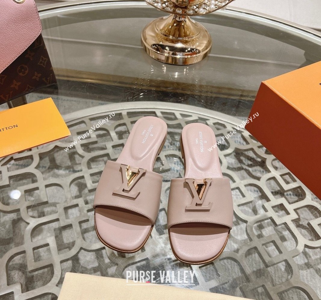 Louis Vuitton LV Capri Flat Slide Sandals in Calf Leather Light Pink 2024 0606 (MD-240606116)