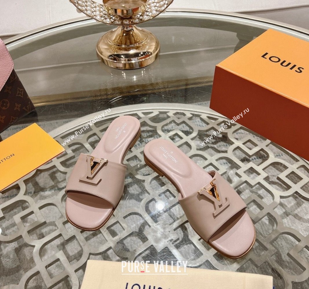 Louis Vuitton LV Capri Flat Slide Sandals in Calf Leather Light Pink 2024 0606 (MD-240606116)