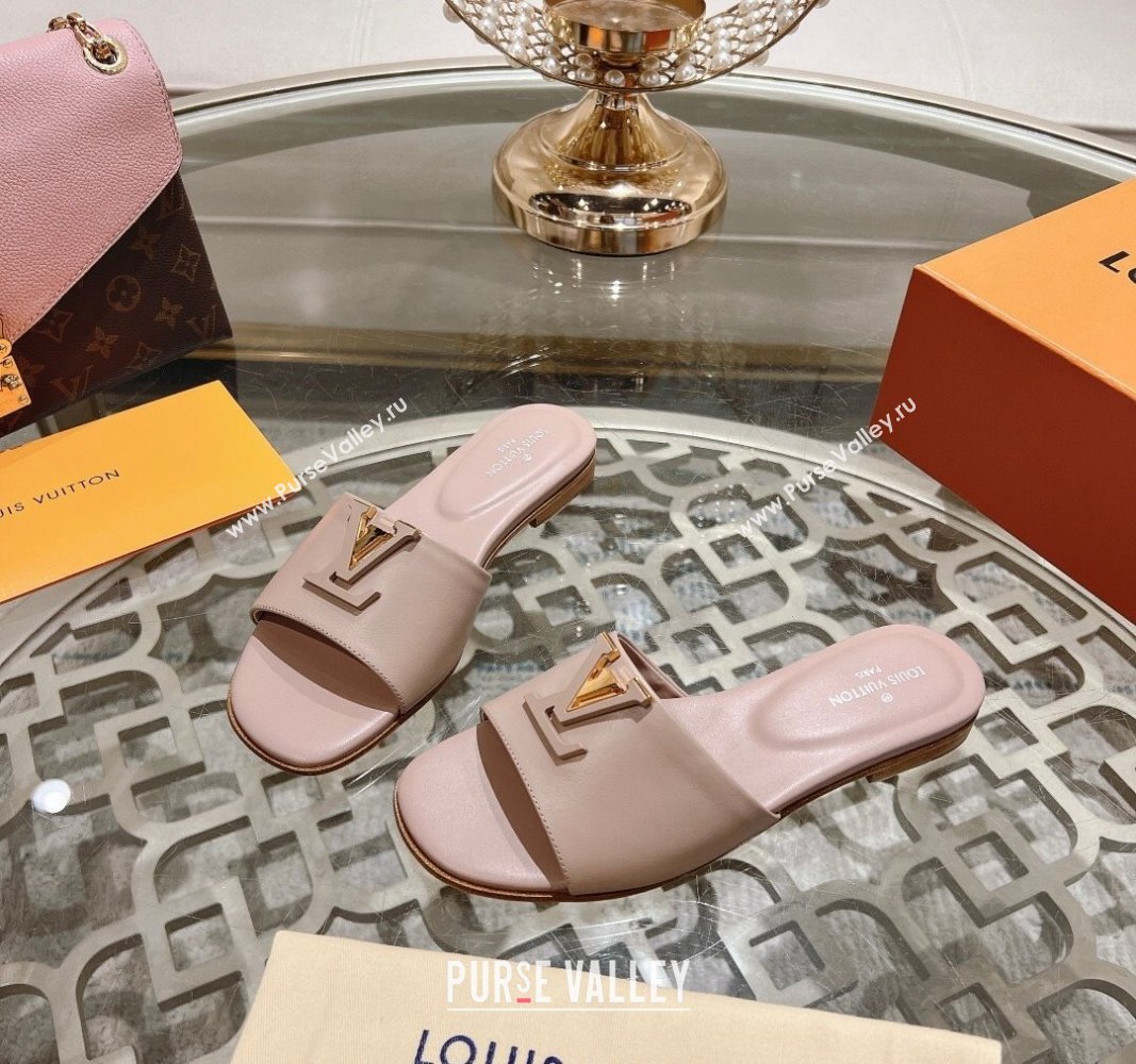 Louis Vuitton LV Capri Flat Slide Sandals in Calf Leather Light Pink 2024 0606 (MD-240606116)