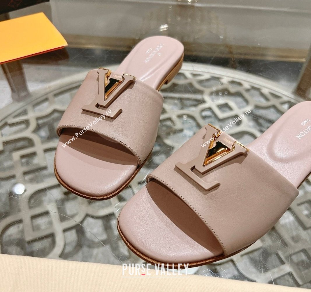 Louis Vuitton LV Capri Flat Slide Sandals in Calf Leather Light Pink 2024 0606 (MD-240606116)