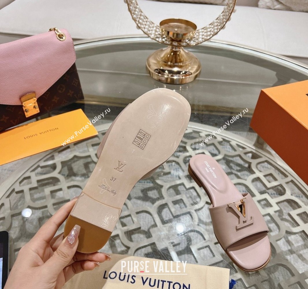 Louis Vuitton LV Capri Flat Slide Sandals in Calf Leather Light Pink 2024 0606 (MD-240606116)