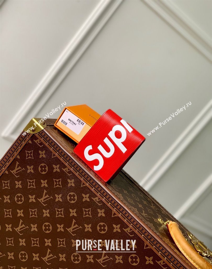 Supreme x Louis Vuitton Multiple Wallet in Epi Leather Red 2024 M64542 (KI-240626009)