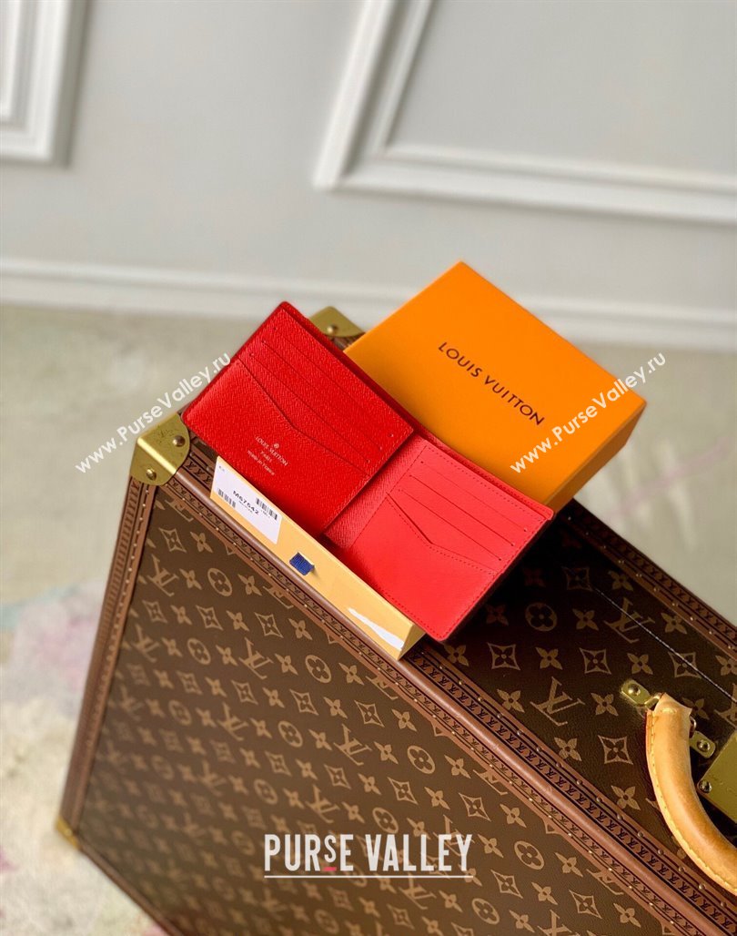 Supreme x Louis Vuitton Multiple Wallet in Epi Leather Red 2024 M64542 (KI-240626009)