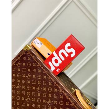 Supreme x Louis Vuitton Brazza Wallet in Epi Leather Red 2024 M64541 (KI-240626011)