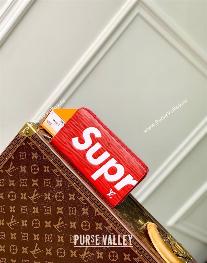 Supreme x Louis Vuitton Zippy Wallet in Epi Leather Red 2024 M64548 (KI-240626013)