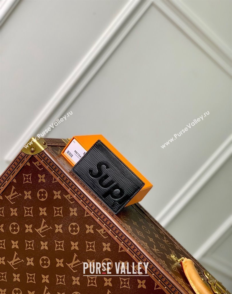 Supreme x Louis Vuitton Card Holder Wallet in Epi Leather Black 2024 M64543 (KI-240626008)